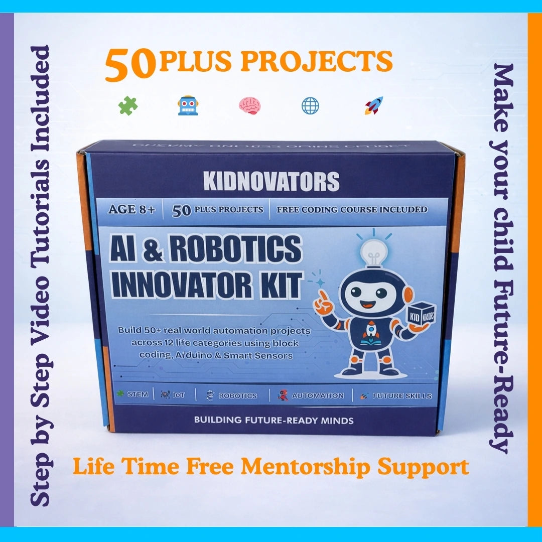 KIDNOVATORS AI & ROBOTICS INNOVATOR KIT / Arduino based 50 in 1 Smart Stem  Kit