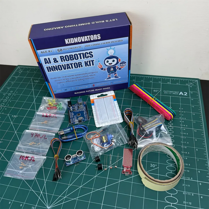 KIDNOVATORS AI & ROBOTICS INNOVATOR KIT / Arduino based 50 in 1 Smart ...