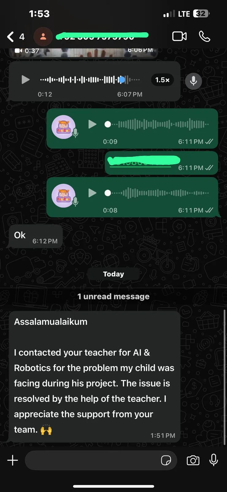 Kidnovators customer message proof 1